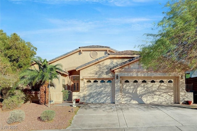 view of front of house with a garage