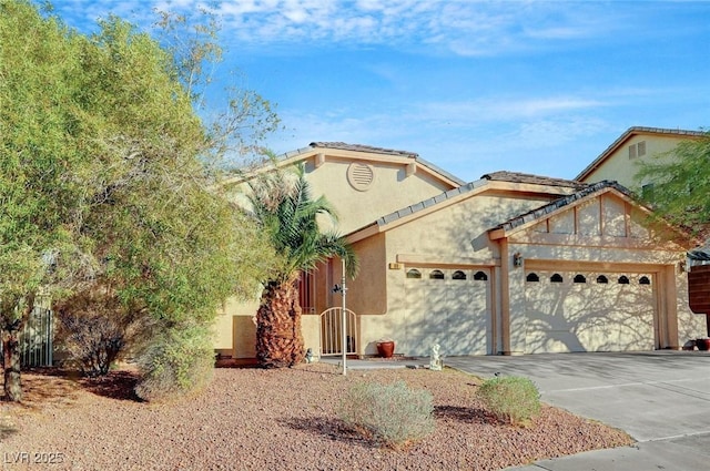 view of front of property featuring a garage