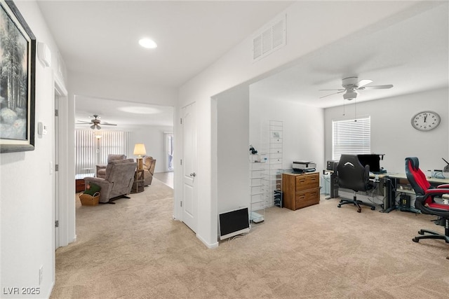 3924 E Garfield Dr, Pahrump, NV 89061 - office space featuring light carpet, a healthy amount of sunlight, visible vents, and ceiling fan