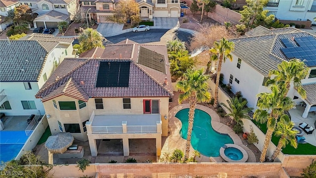 bird's eye view with a residential view