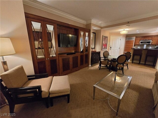 135 E Harmon Ave Unit 2120, Las Vegas, NV 89109 - living area with crown molding and carpet