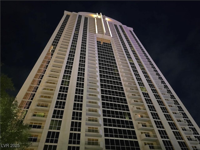 view of property at night