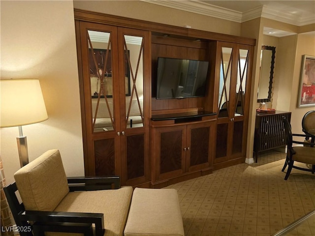 135 E Harmon Ave Unit 2120, Las Vegas, NV 89109 - living room with crown molding and light carpet