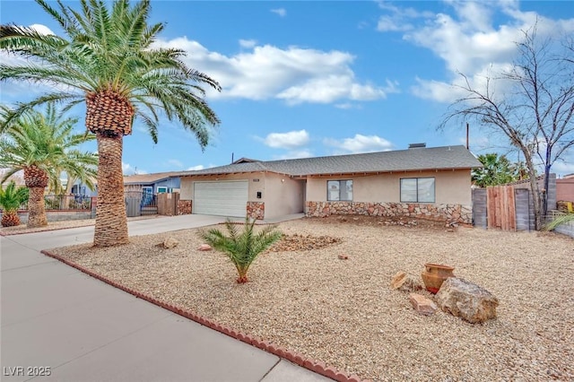 ranch-style house featuring a garage