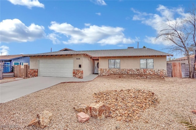 ranch-style home with a garage