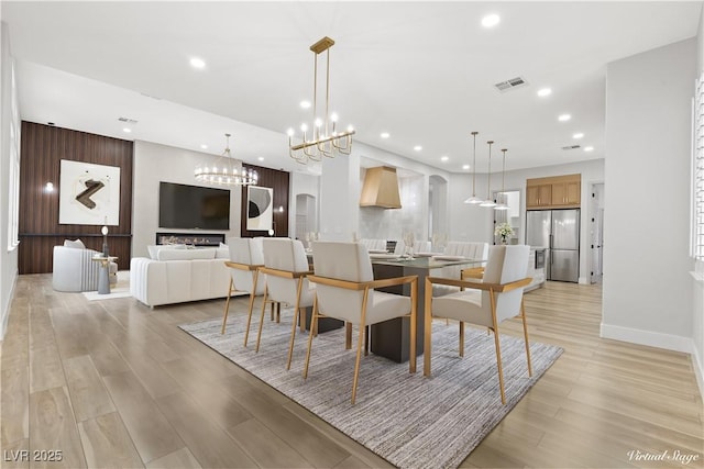 dining room featuring light wood-type flooring