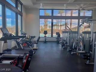 2379 Albury Ave, North Las Vegas, NV 89086 - workout area featuring ceiling fan