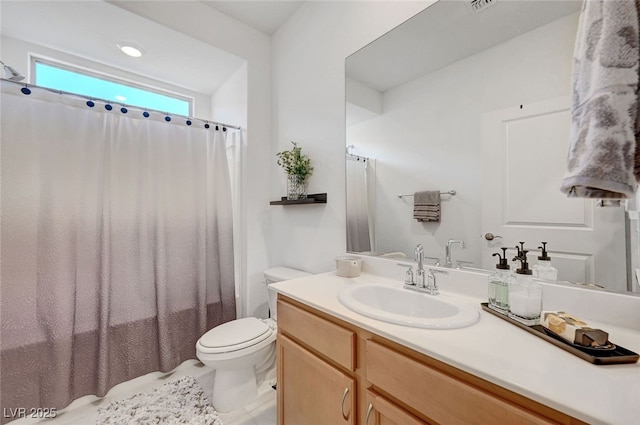 2379 Albury Ave, North Las Vegas, NV 89086 - full bathroom featuring vanity, a shower with shower curtain, and tile patterned flooring