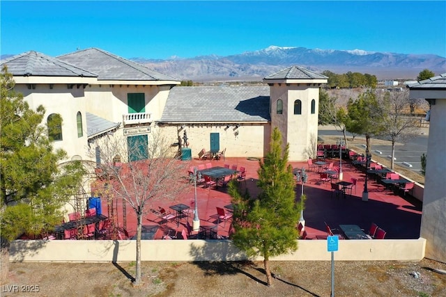 exterior space with a mountain view