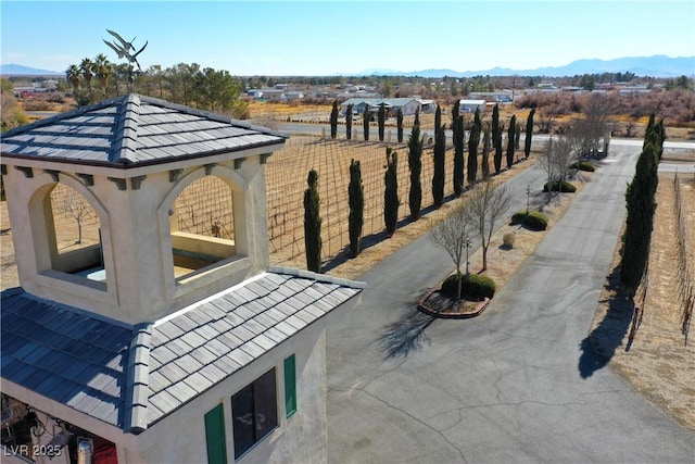 exterior space featuring a mountain view