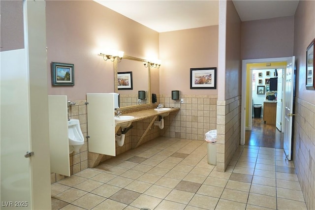 bathroom featuring tile walls and tile patterned floors