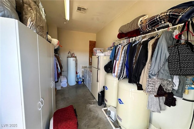 spacious closet with water heater