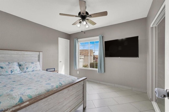 bedroom featuring ceiling fan