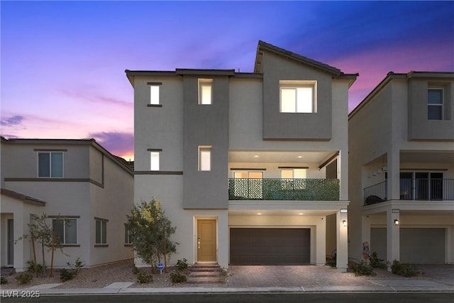 view of front of home with a garage