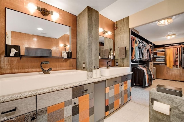 bathroom featuring vanity and tile patterned floors