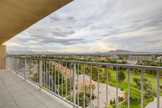 balcony with a mountain view