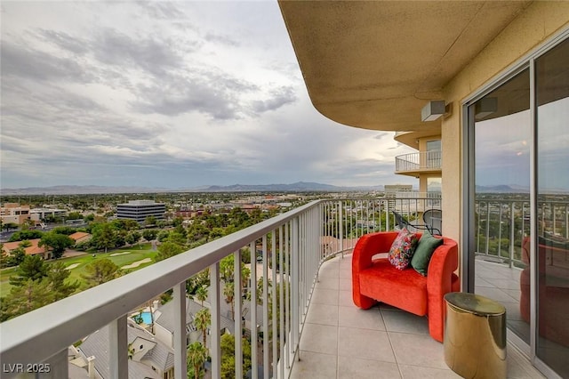 balcony with a mountain view