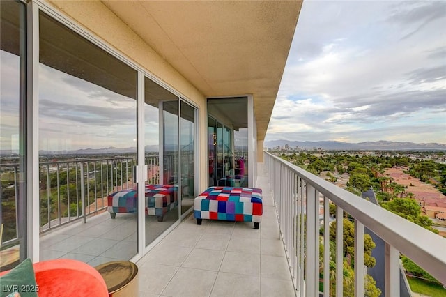 balcony with a mountain view