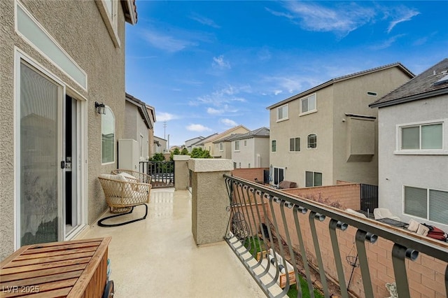 balcony with a residential view