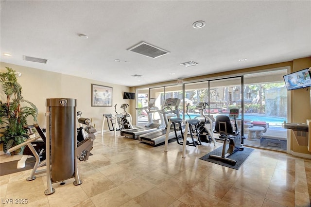 exercise room featuring plenty of natural light