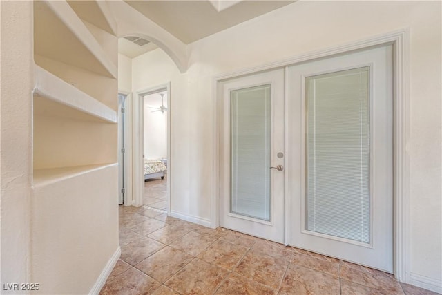 hallway with french doors