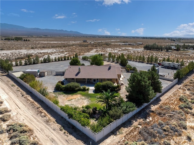 drone / aerial view with a mountain view