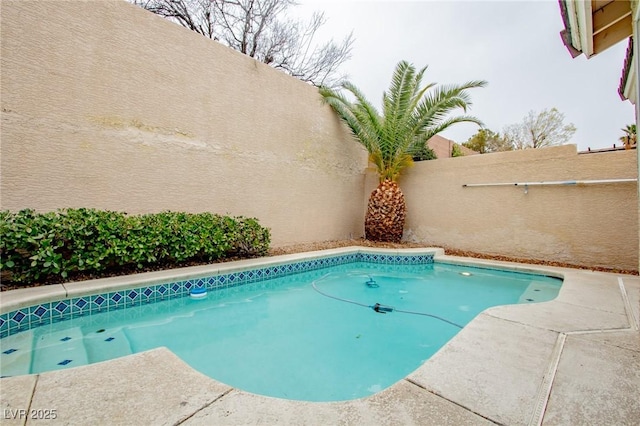 view of swimming pool with a fenced backyard