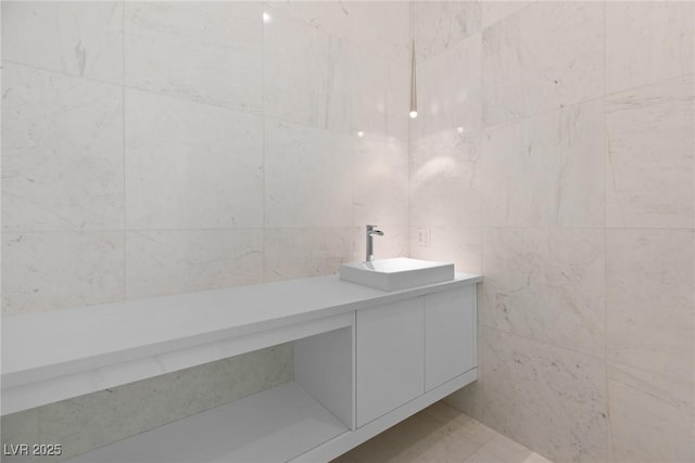1455 Macdonald Ranch Dr, Henderson, NV 89012 - bathroom featuring vanity and tile walls