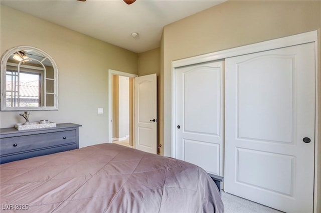 bedroom featuring a closet