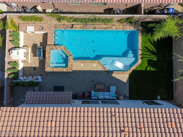9950 Waxberry Ct, Las Vegas, NV 89178 - view of pool with a patio and a pool with connected hot tub