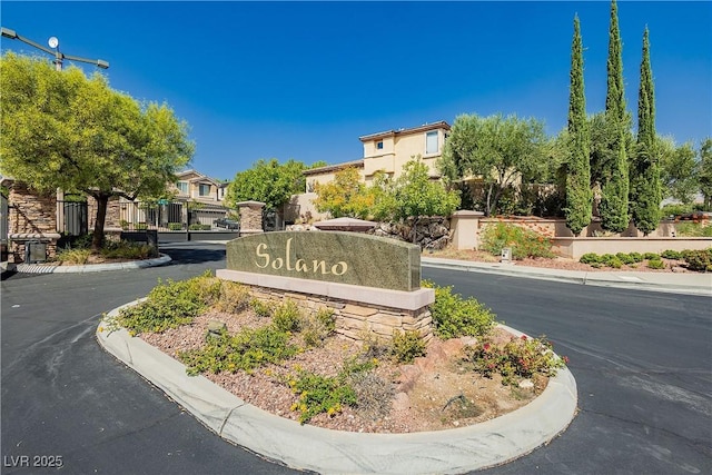 view of community sign