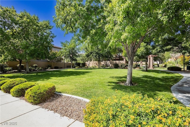 view of yard with fence