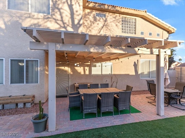 view of patio with a pergola