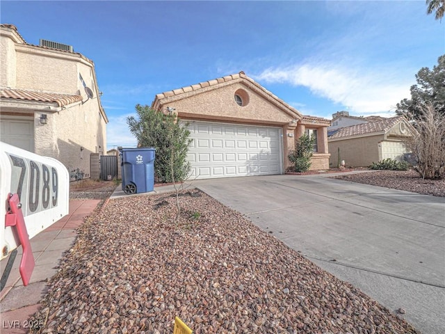 view of property exterior with a garage