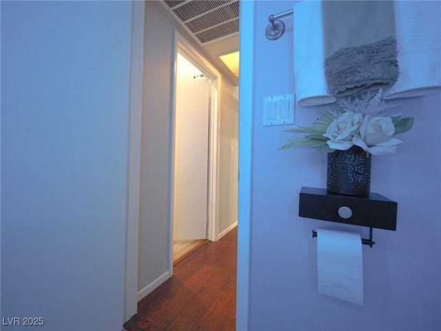 hall featuring dark hardwood / wood-style flooring