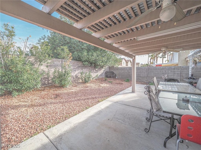 view of patio / terrace with ceiling fan