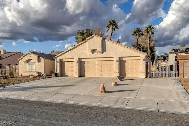 view of front of house with a garage