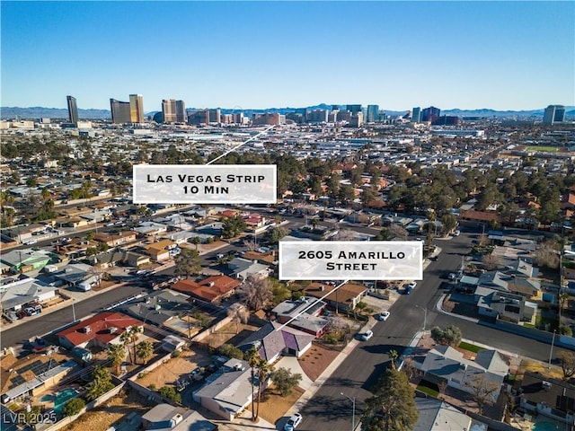 aerial view with a city view