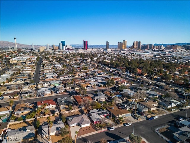 aerial view with a city view