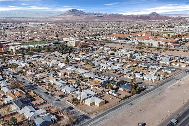 aerial view with a mountain view