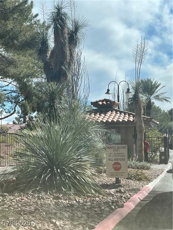 view of community sign