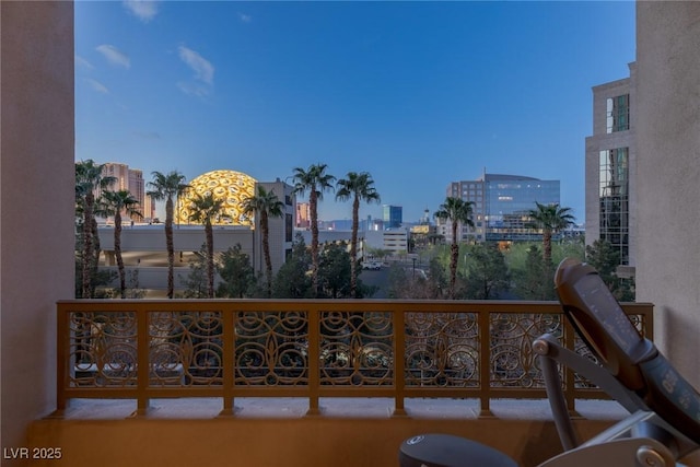 balcony with a city view