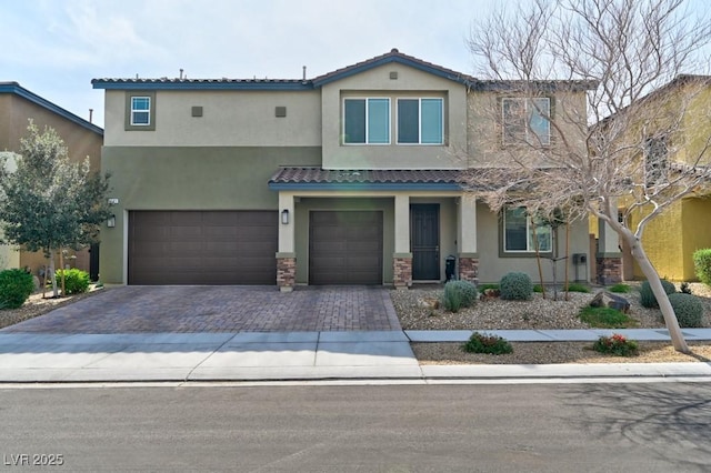 view of front of house with a garage