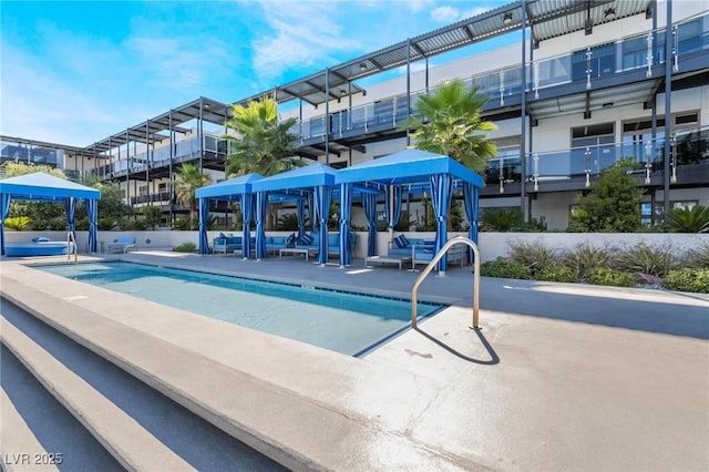 view of pool featuring a patio area