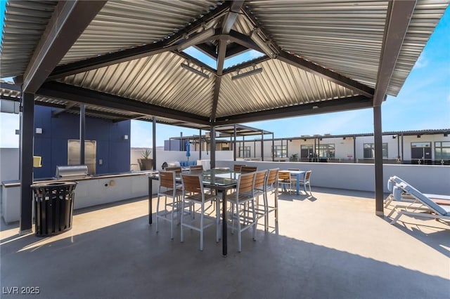 view of patio with a gazebo and a grill