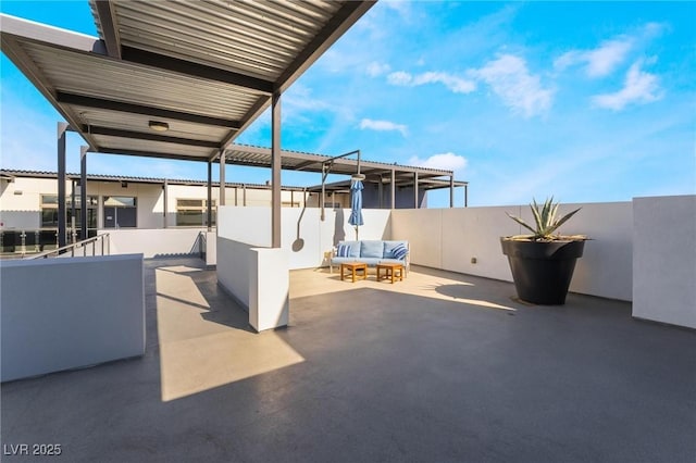 view of patio featuring an outdoor hangout area