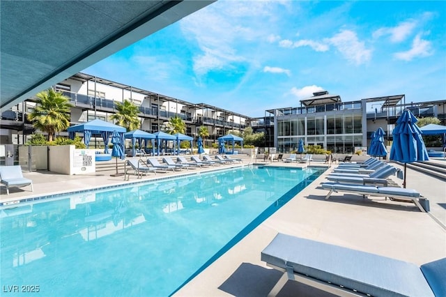 view of pool with a patio