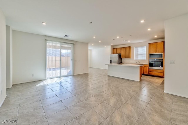 interior space featuring light tile patterned flooring