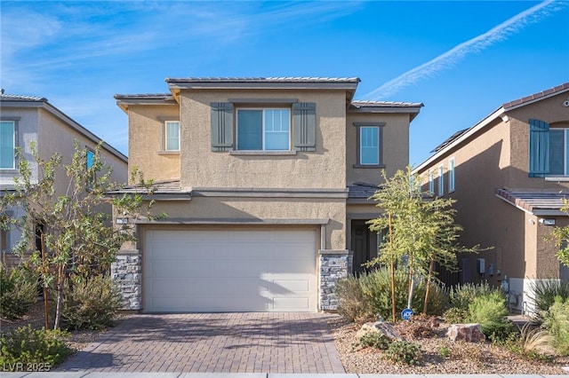 view of front of house with a garage