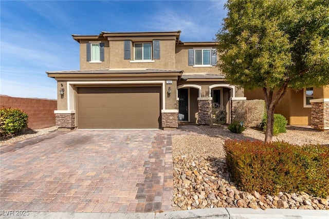 view of front of house with a garage